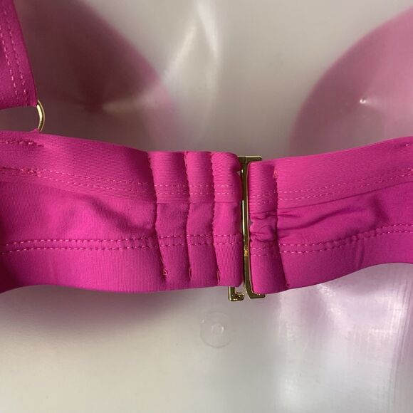 CATALINA Swimwear Bikini Twist Top Women's Plus 1X Underwire Hot Pink Padded NWT - Picture 10 of 11